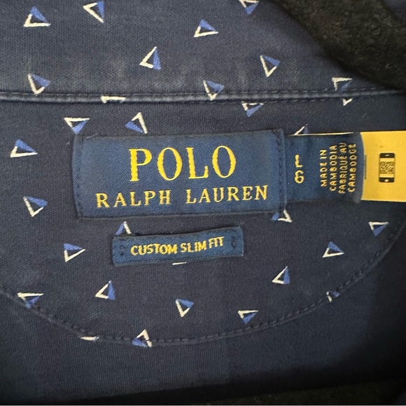 Polo Ralph Lauren Men’s Short Sleeve Custom Slim Fit Navy Polo Sz L GUC - Picture 3 of 6